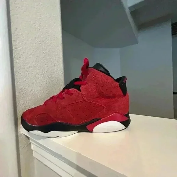 Nike Air Jordan 6 Retro Toro Bravo Red Black DV3605-600 Youth 1Y Pre-owned - Picture 4 of 9